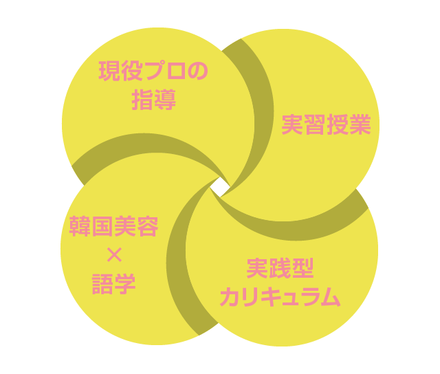 実践型カリキュラム・実習授業・韓国美容×語学・現役プロの指導