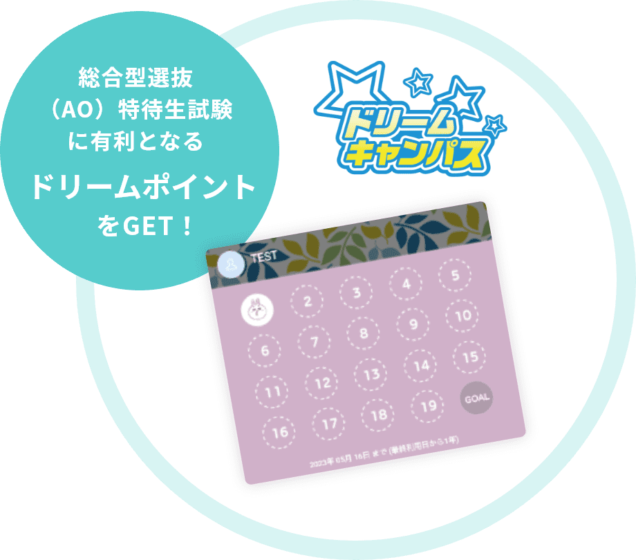 総合型選抜（AO）特待生試験に有利になるドリームポイントをゲット！